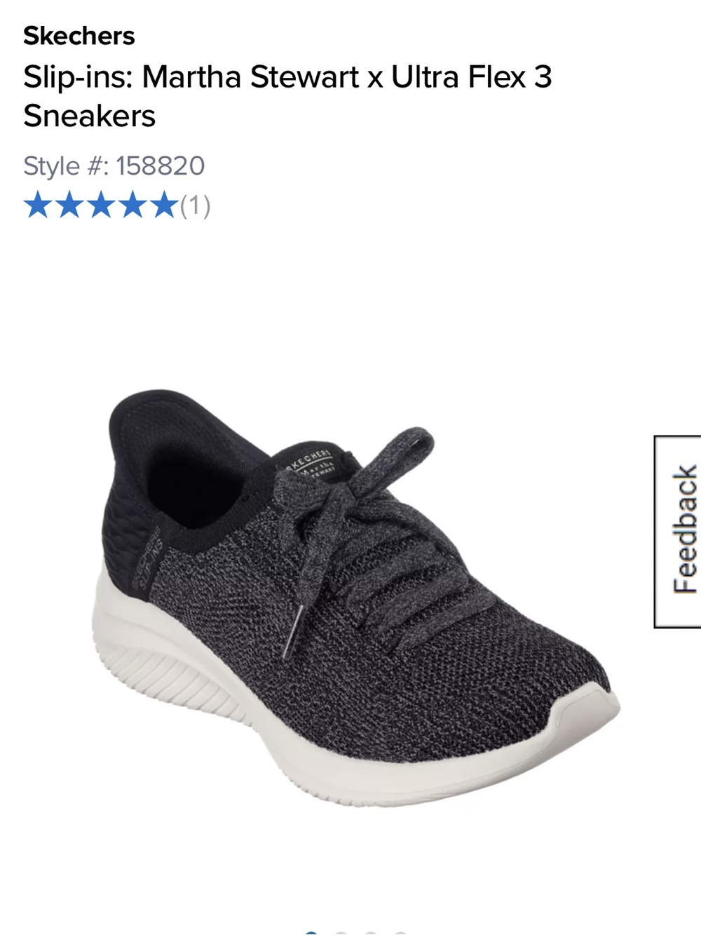 Skechers Slip-Ins X Martha Stewart Ultra Flex 3 Black 158820 Sz 8.5 XLNT Cond.